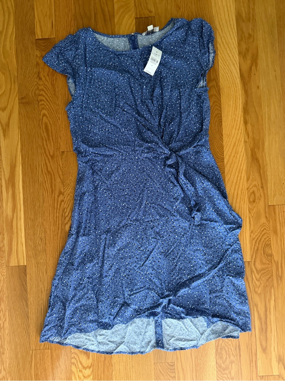 LOFT Faux Wrap Short Sleeve Dress